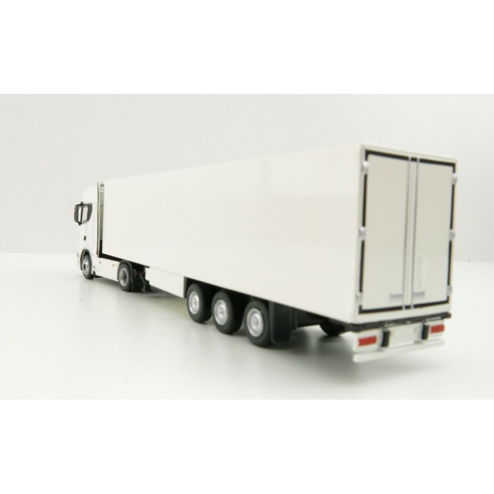 Tekno 74752-1 - Scania Truck with Semi 3-axle Box trailer White - Scale 1:87