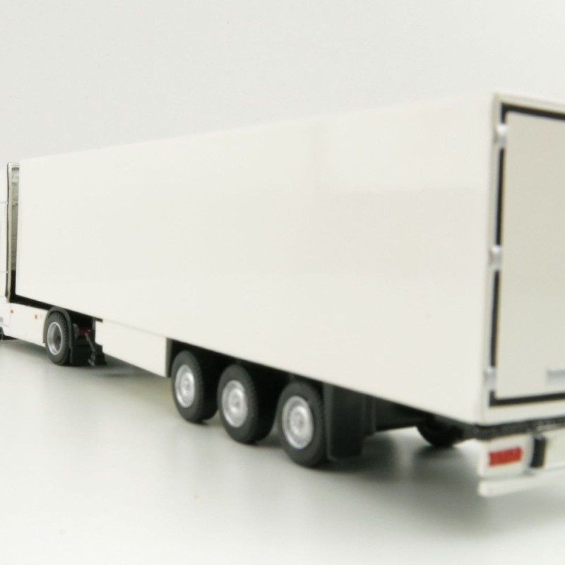 Tekno 74752-1 - Scania Truck with Semi 3-axle Box trailer White - Scale 1:87