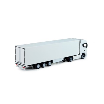 Tekno 74752-1 - Scania Truck with Semi 3-axle Box trailer White - Scale 1:87