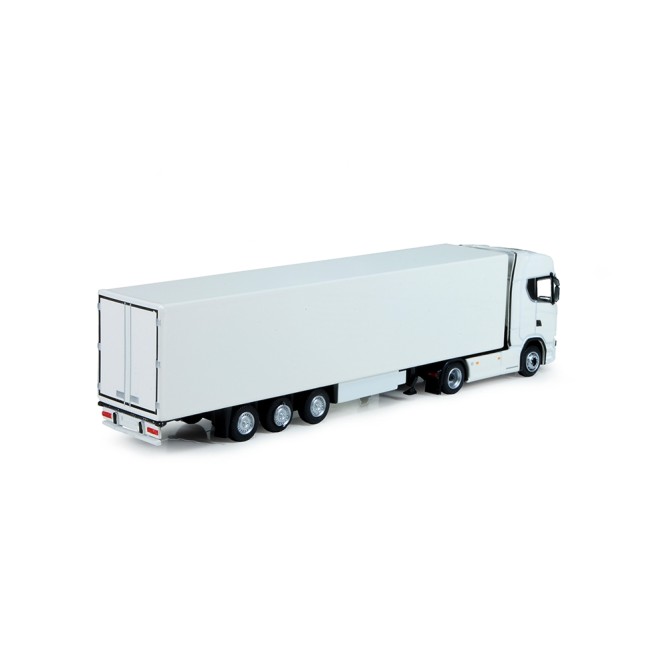 Tekno 74752-1 - Scania Truck with Semi 3-axle Box trailer White - Scale 1:87