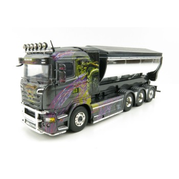 Tekno 75065 Scania R-serie Truck 4axle with Hookarm and Asphalt Container - Gahne Akeri - Scale 1:50