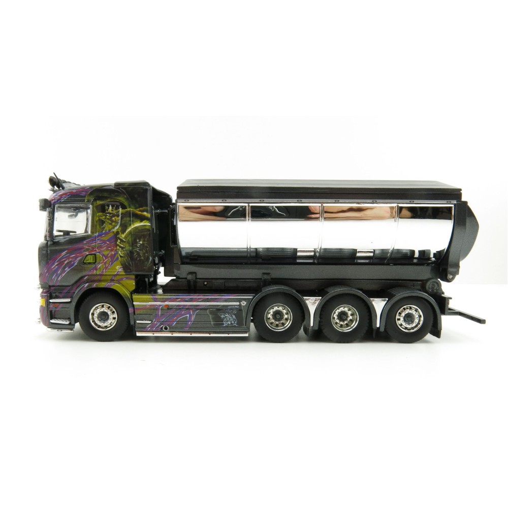 Tekno 75065 Scania R-serie Truck 4axle with Hookarm and Asphalt Container - Gahne Akeri - Scale 1:50