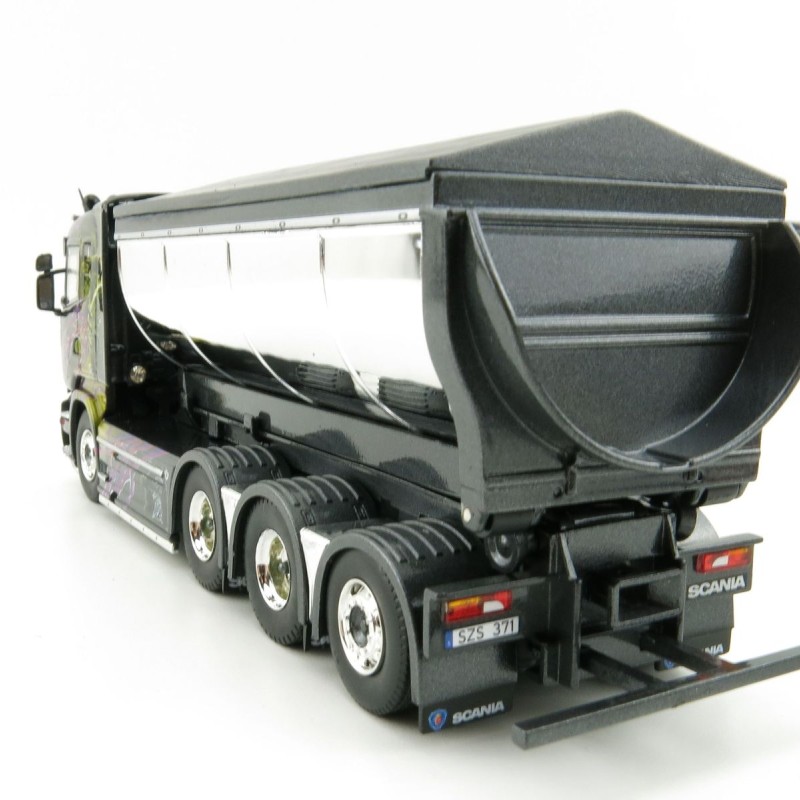 Tekno 75065 Scania R-serie Truck 4axle with Hookarm and Asphalt Container - Gahne Akeri - Scale 1:50