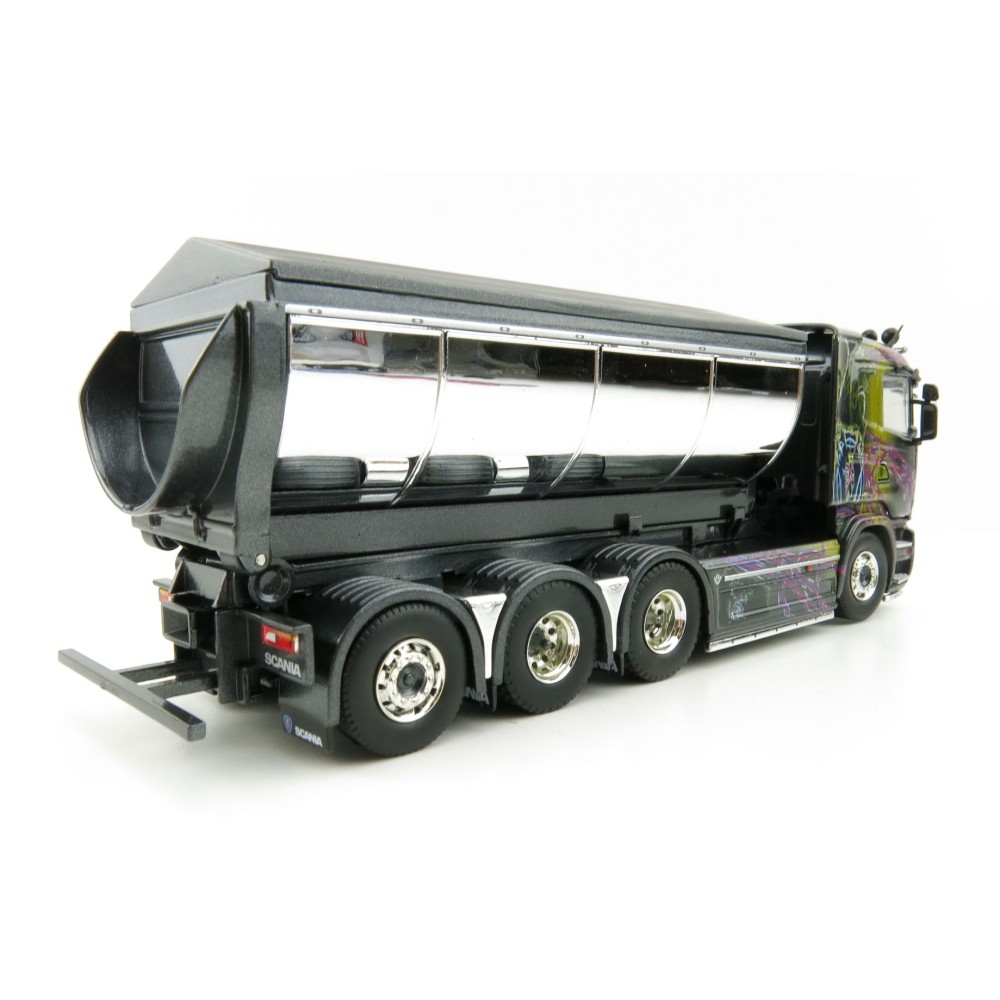 Tekno 75065 Scania R-serie Truck 4axle with Hookarm and Asphalt Container - Gahne Akeri - Scale 1:50