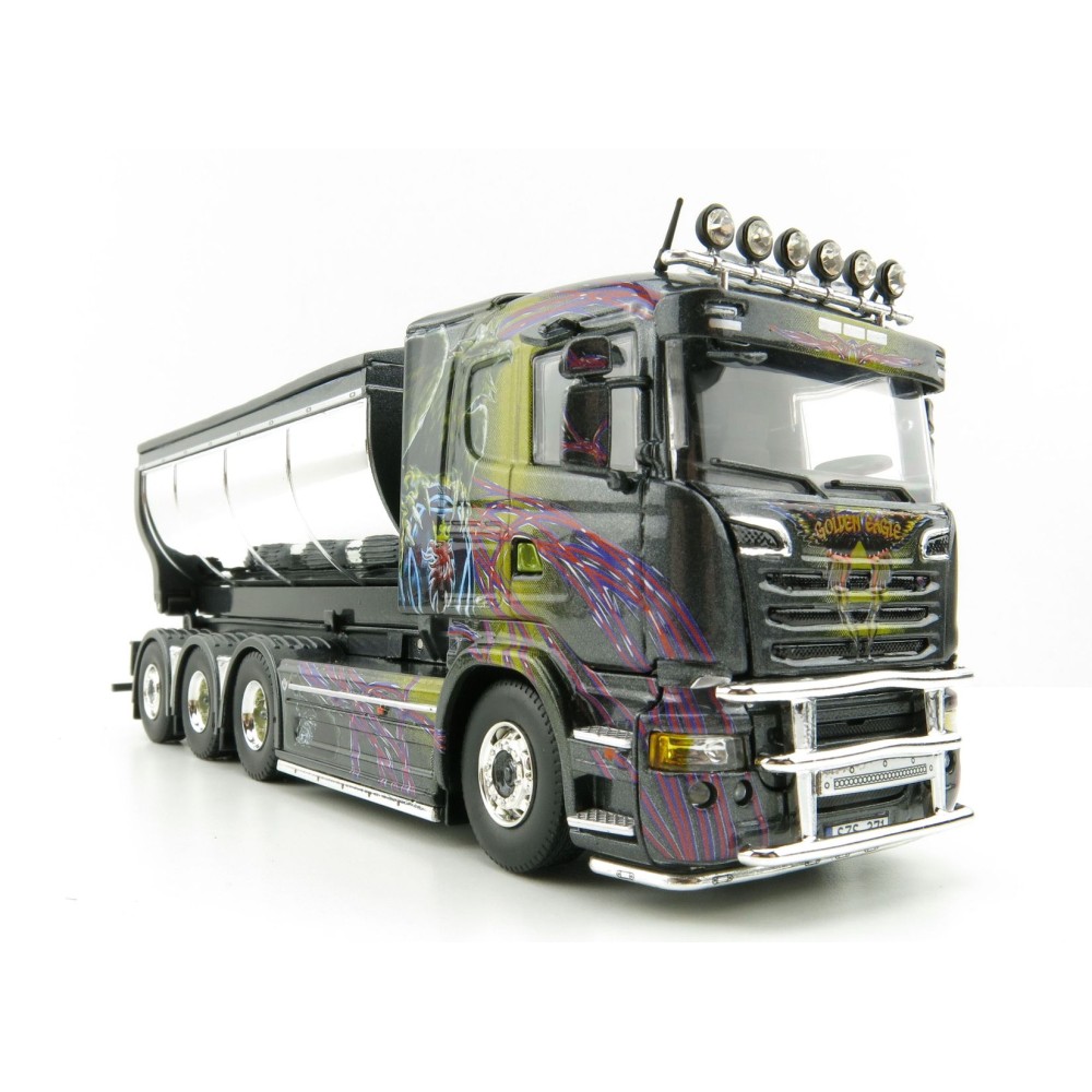 Tekno 75065 Scania R-serie Truck 4axle with Hookarm and Asphalt Container - Gahne Akeri - Scale 1:50