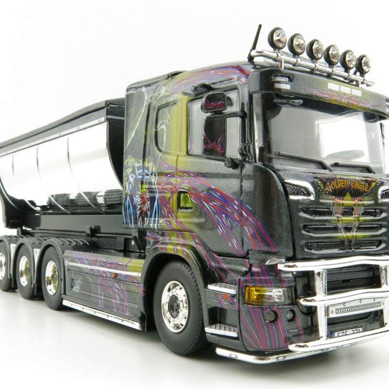 Tekno 75065 Scania R-serie Truck 4axle with Hookarm and Asphalt Container - Gahne Akeri - Scale 1:50