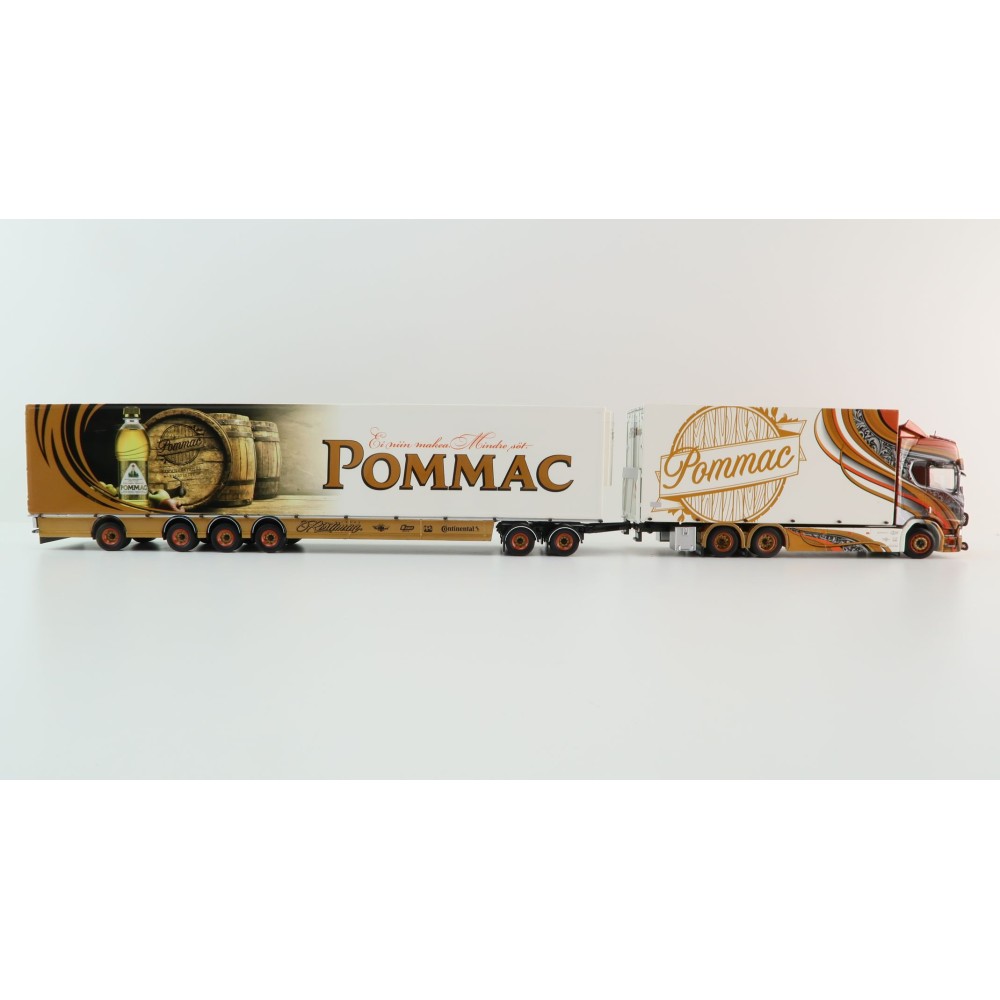 Tekno 75115 - Scania NG S Highline Sweden Combo with Trailer - Ristimaa Pommac - Scale 1:50