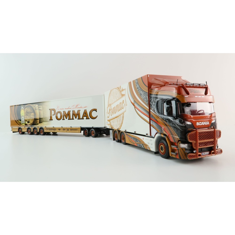 Tekno 75115 - Scania NG S Highline Sweden Combo with Trailer - Ristimaa Pommac - Scale 1:50