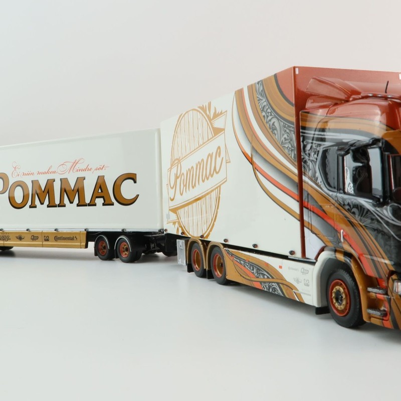 Tekno 75115 - Scania NG S Highline Sweden Combo with Trailer - Ristimaa Pommac - Scale 1:50