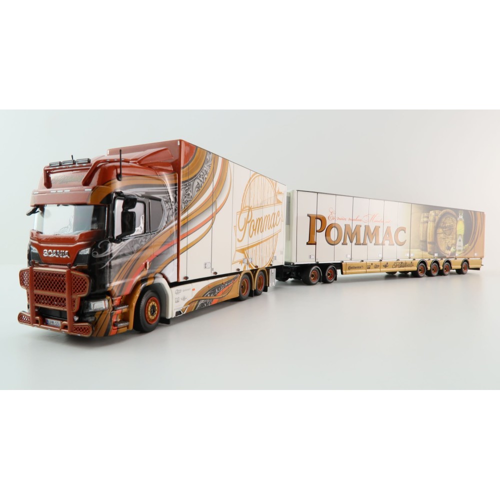 Tekno 75115 - Scania NG S Highline Sweden Combo with Trailer - Ristimaa Pommac - Scale 1:50