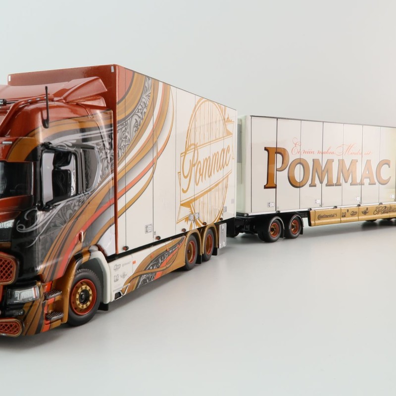Tekno 75115 - Scania NG S Highline Sweden Combo with Trailer - Ristimaa Pommac - Scale 1:50