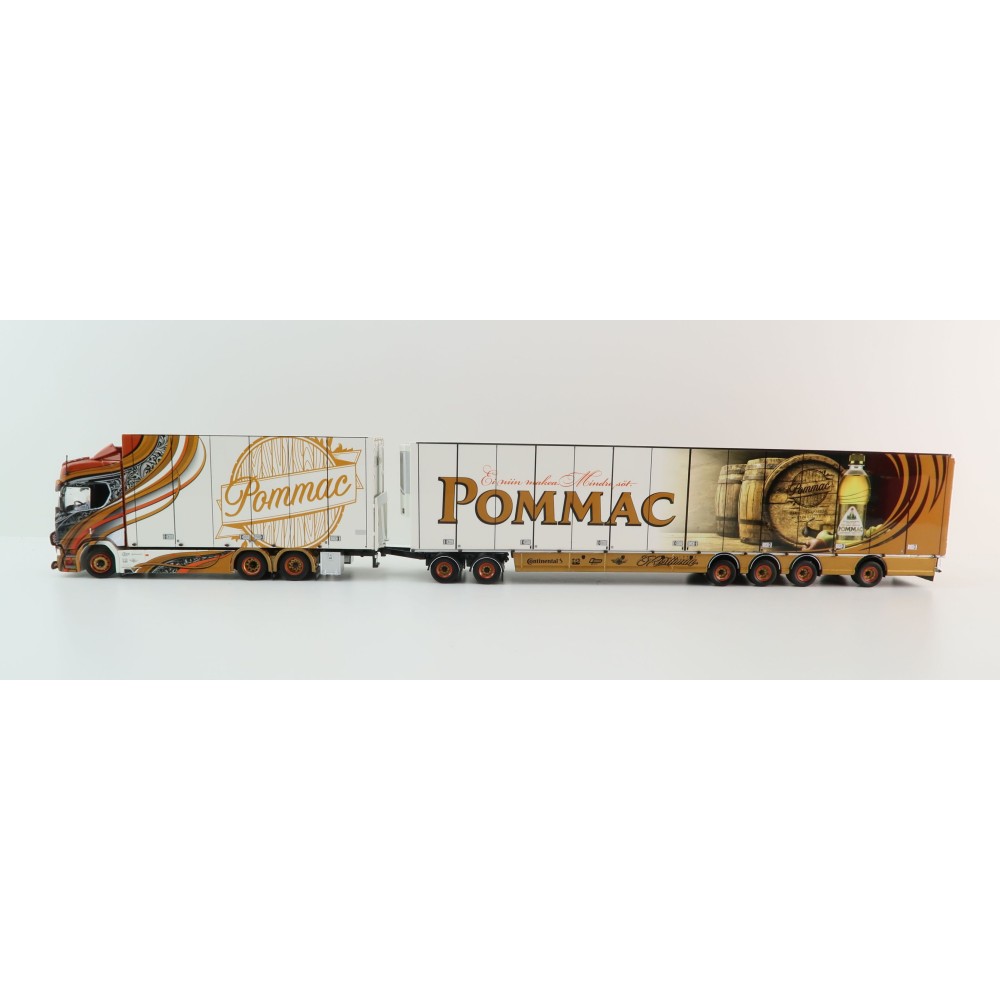 Tekno 75115 - Scania NG S Highline Sweden Combo with Trailer - Ristimaa Pommac - Scale 1:50