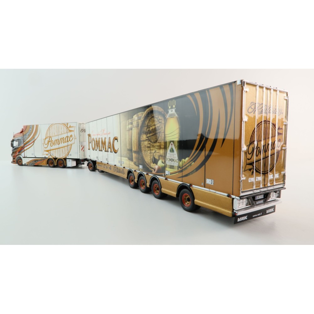 Tekno 75115 - Scania NG S Highline Sweden Combo with Trailer - Ristimaa Pommac - Scale 1:50