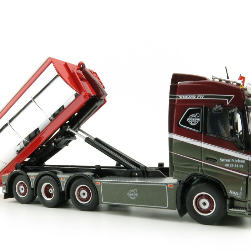 Tekno 75192 Volvo FH04 Globetrotter Truck 4axle with Hookarm and Asphalt Container - Vognmand Soren Nielsen - Scale 1:50