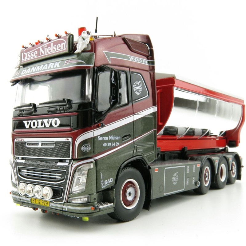 Tekno 75192 Volvo FH04 Globetrotter Truck 4axle with Hookarm and Asphalt Container - Vognmand Soren Nielsen - Scale 1:50