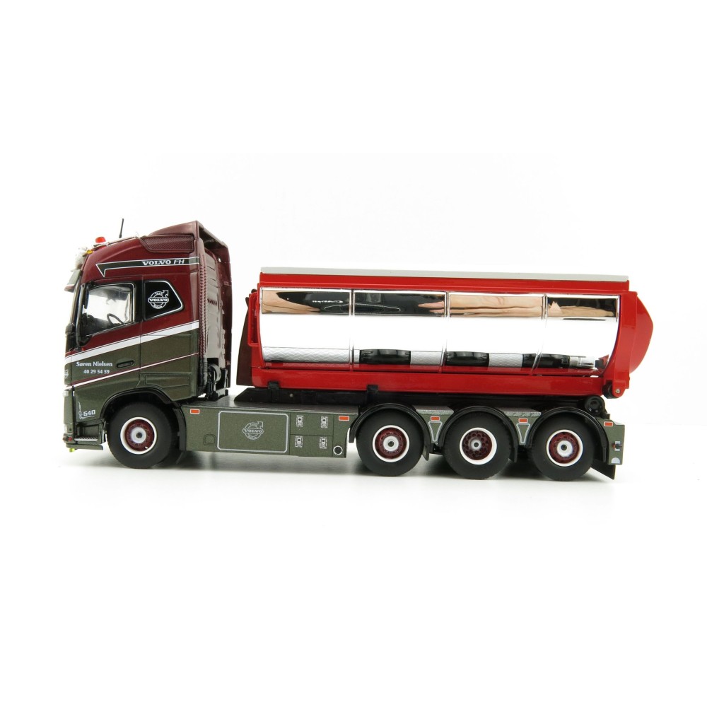 Tekno 75192 Volvo FH04 Globetrotter Truck 4axle with Hookarm and Asphalt Container - Vognmand Soren Nielsen - Scale 1:50