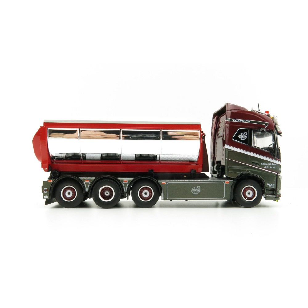 Tekno 75192 Volvo FH04 Globetrotter Truck 4axle with Hookarm and Asphalt Container - Vognmand Soren Nielsen - Scale 1:50