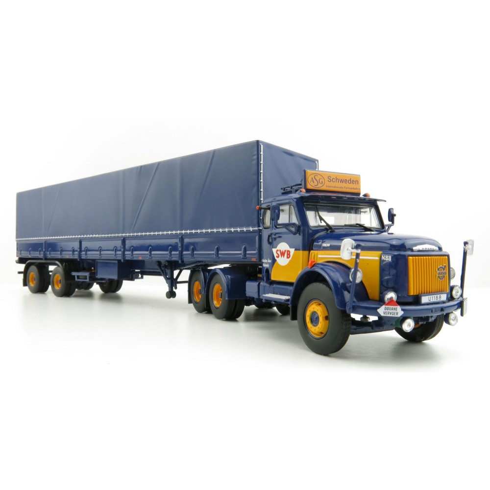 Tekno 80748 Volvo N88 6X4 Truck with ASG Mid Doorman 2 Axle Trailer - Scale 1:50