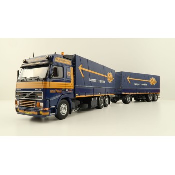 Tekno 81222 - Volvo FH12 Globetrotter Rigid Truck with Trailer Curtainside - Borge Moller ASG - Scale 1:50