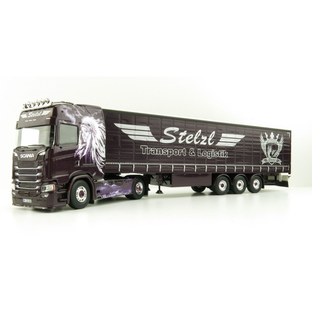 Tekno 81240 Scania NG S650 Highline 4x2 Truck Curtainside Trailer - Stelzl  - Scale 1:50