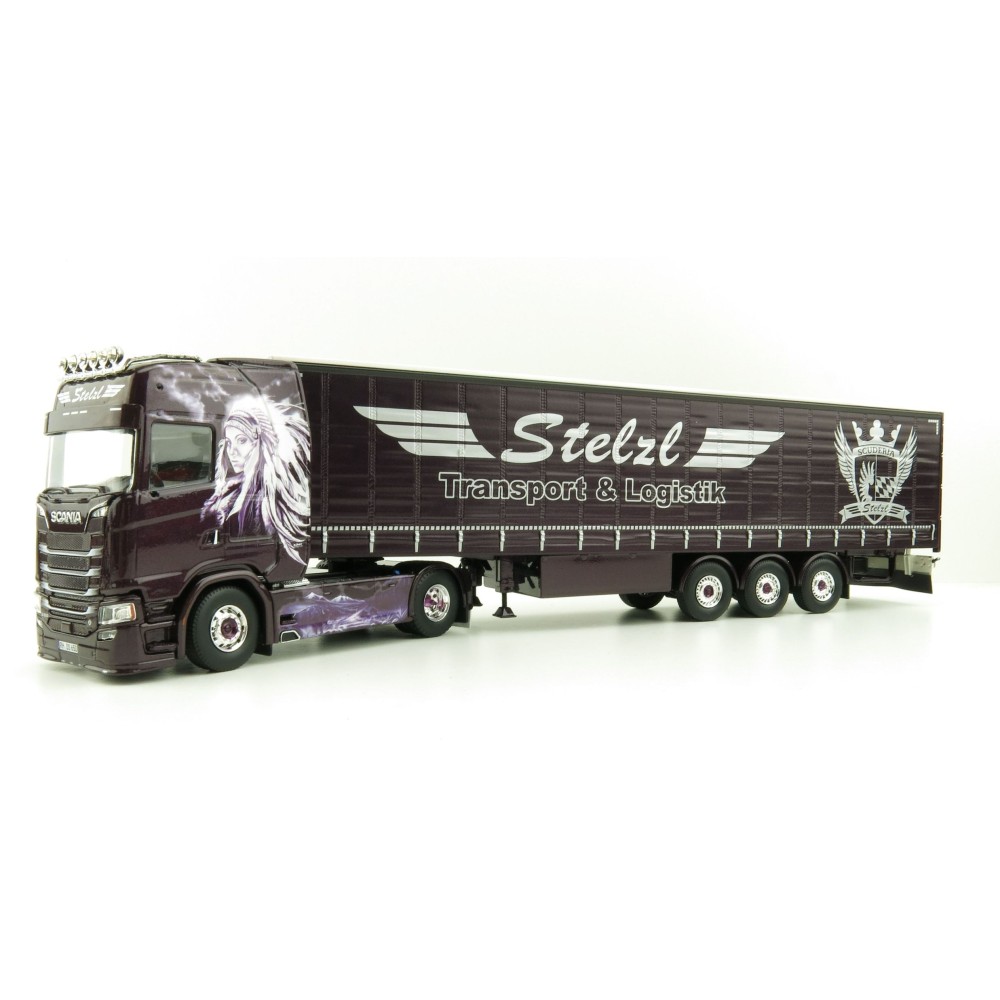 Tekno 81240 Scania NG S650 Highline 4x2 Truck Curtainside Trailer - Stelzl  - Scale 1:50