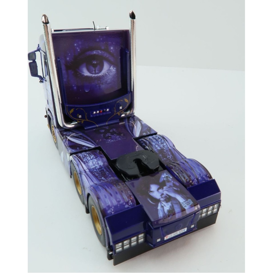 Tekno 81282 - Scania NG R Serie 6x2 Truck with Reefer Trailer - VOWA Transport Prince Purple Rain - Scale 1:50