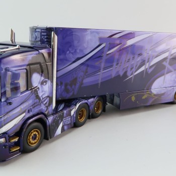 Tekno 81282 - Scania NG R Serie 6x2 Truck with Reefer Trailer - VOWA Transport Prince Purple Rain - Scale 1:50