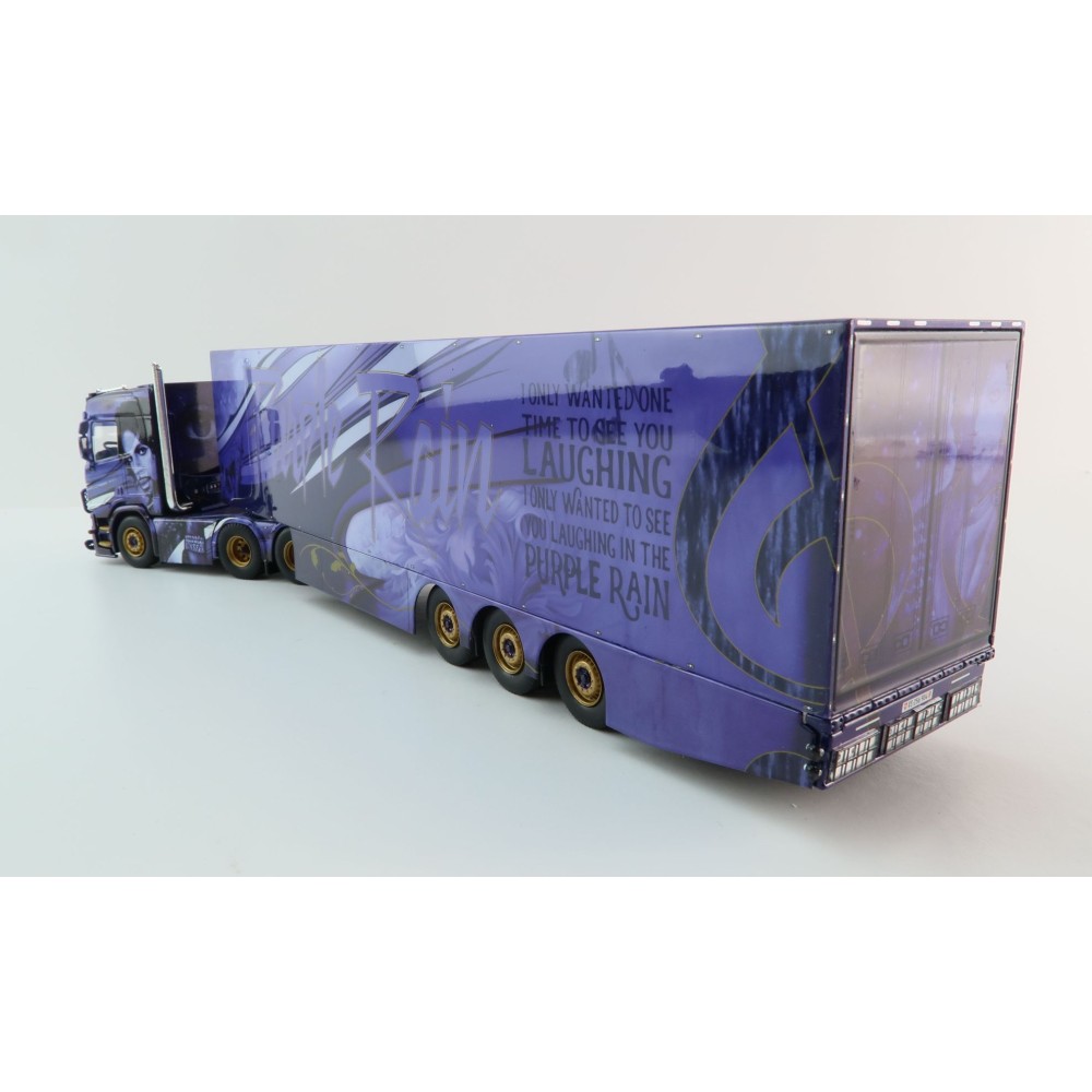 Tekno 81282 - Scania NG R Serie 6x2 Truck with Reefer Trailer - VOWA Transport Prince Purple Rain - Scale 1:50