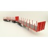 Tekno 82402 Australian Double Flatbed Trailer Set with Dolly Red Scale 1:50