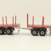 Tekno 82402 Australian Double Flatbed Trailer Set with Dolly Red Scale 1:50