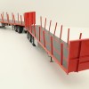 Tekno 82402 Australian Double Flatbed Trailer Set with Dolly Red Scale 1:50