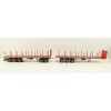 Tekno 82402 Australian Double Flatbed Trailer Set with Dolly Red Scale 1:50