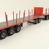 Tekno 82402 Australian Double Flatbed Trailer Set with Dolly Red Scale 1:50