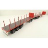 Tekno 82402 Australian Double Flatbed Trailer Set with Dolly Red Scale 1:50