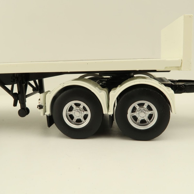 Tekno 82836 Australian Double Flatbed Trailer Set with Dolly White Black Scale 1:50