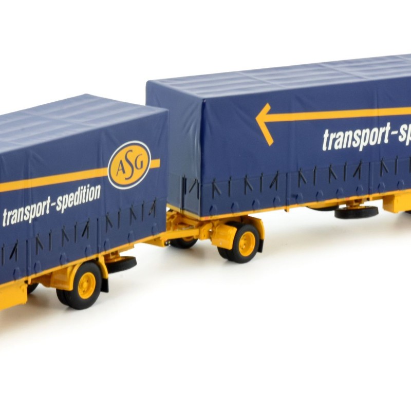 Tekno 82861 - Volvo F88 4x2 Rigid Truck with Curtainside Trailer - ASG Sigurd Andersson - Scale 1:50