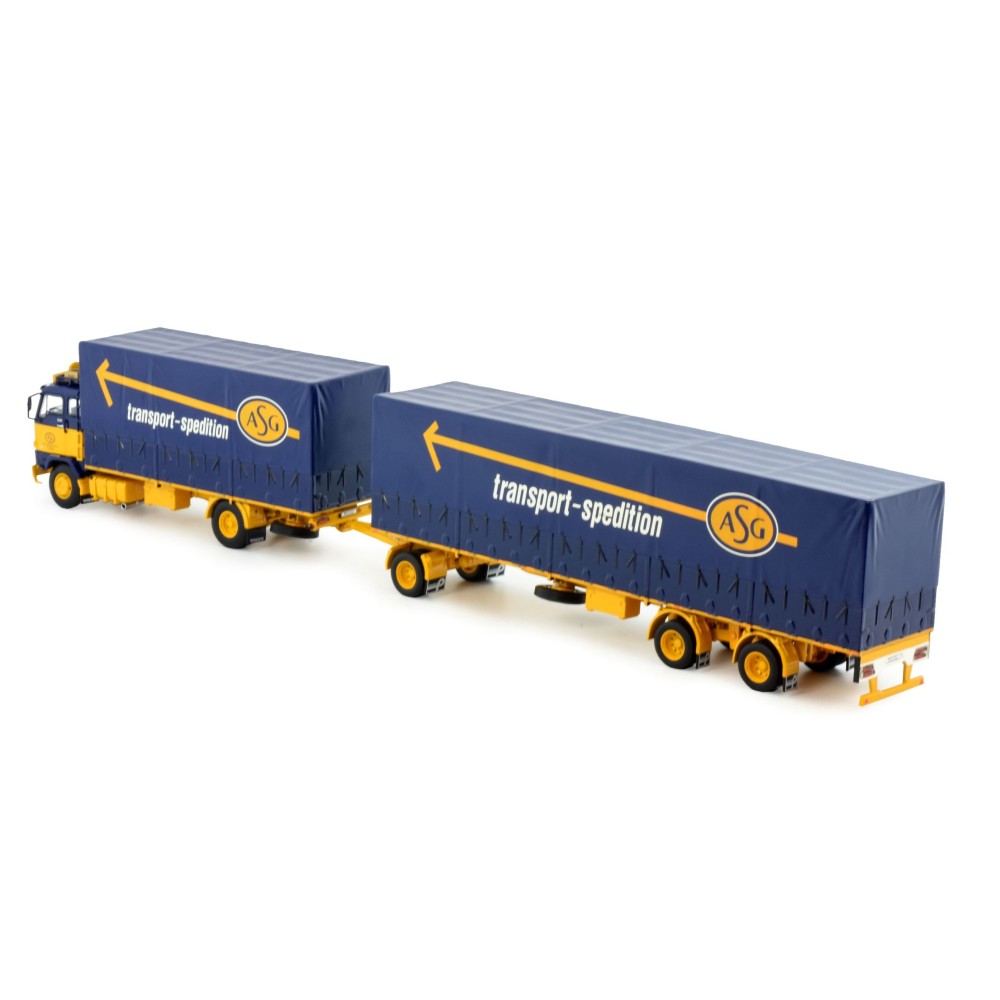 Tekno 82861 - Volvo F88 4x2 Rigid Truck with Curtainside Trailer - ASG Sigurd Andersson - Scale 1:50