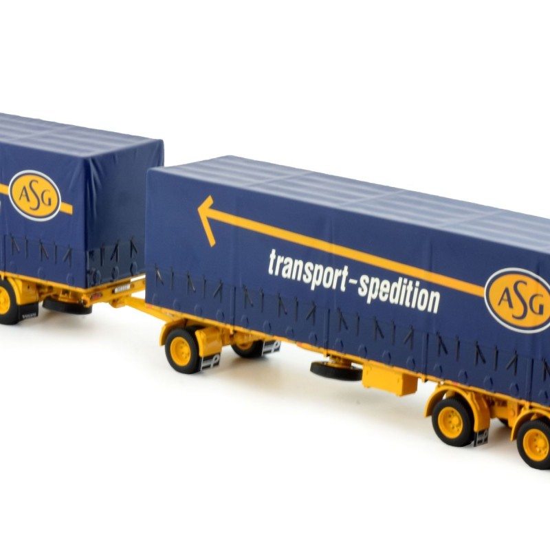 Tekno 82861 - Volvo F88 4x2 Rigid Truck with Curtainside Trailer - ASG Sigurd Andersson - Scale 1:50