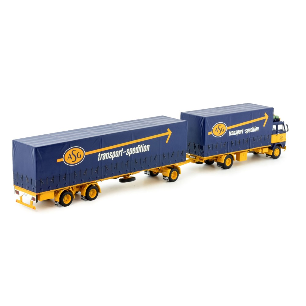 Tekno 82861 - Volvo F88 4x2 Rigid Truck with Curtainside Trailer - ASG Sigurd Andersson - Scale 1:50