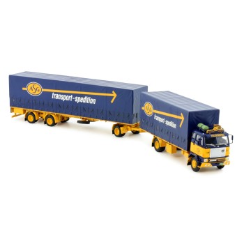 Tekno 82861 - Volvo F88 4x2 Rigid Truck with Curtainside Trailer - ASG Sigurd Andersson - Scale 1:50