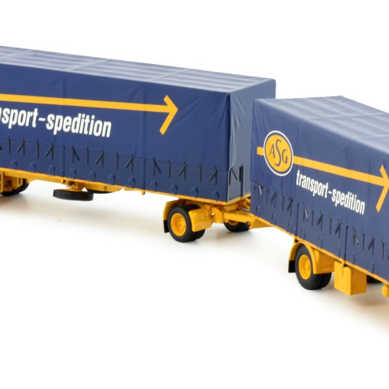 Tekno 82861 - Volvo F88 4x2 Rigid Truck with Curtainside Trailer - ASG Sigurd Andersson - Scale 1:50