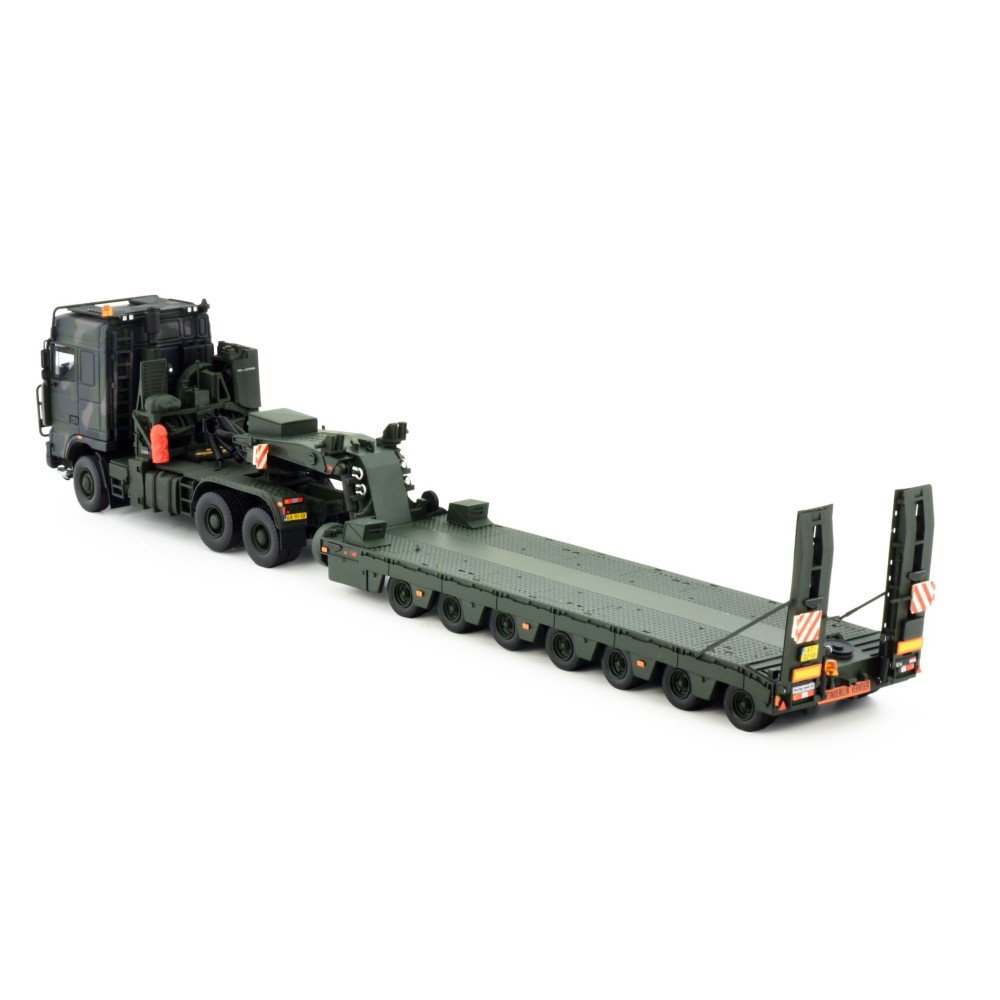 Tekno 84976 - DAF Military Tropco Pantser 6x4 Truck with 7 axle Low Loader - Scale 1:50