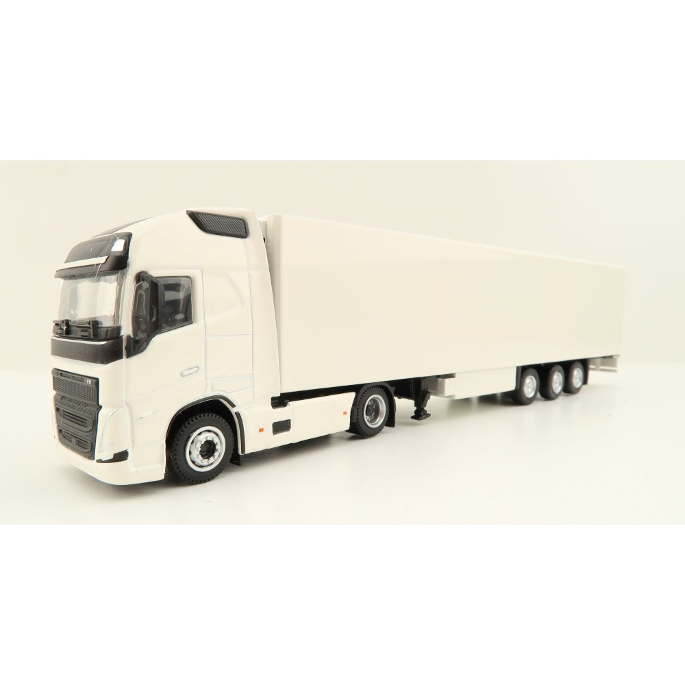 Tekno 85271 - Volvo FH05 Truck with Semi 3-axle Box trailer White - Scale 1:87