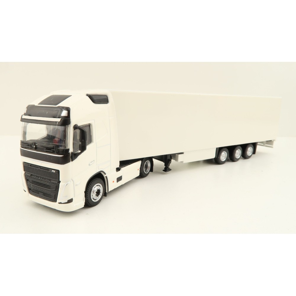 Tekno 85271 - Volvo FH05 Truck with Semi 3-axle Box trailer White - Scale 1:87