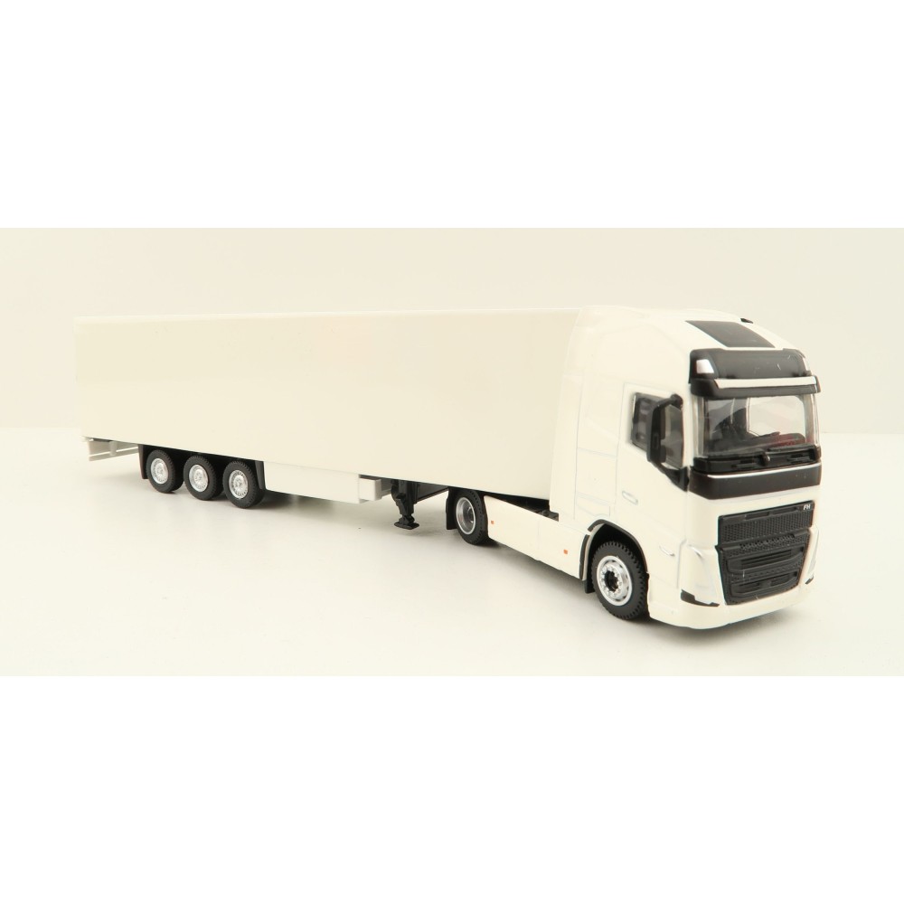 Tekno 85271 - Volvo FH05 Truck with Semi 3-axle Box trailer White - Scale 1:87