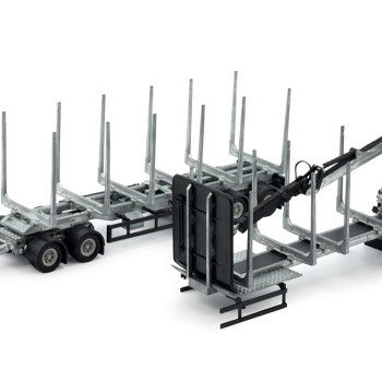 Tekno Parts 83175 Swedish Logging Transport Construction With Crane and Trailer Model Kit - Scale 1:50