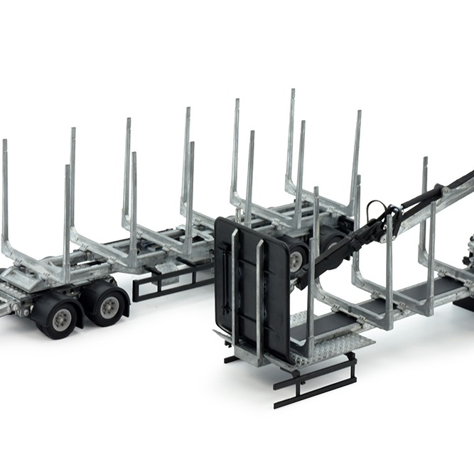 Tekno Parts 83175 Swedish Logging Transport Construction With Crane and Trailer Model Kit - Scale 1:50