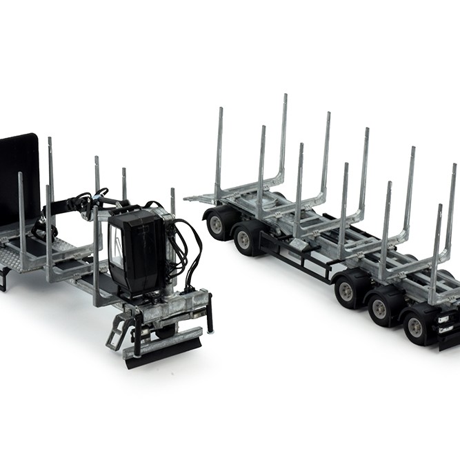 Tekno Parts 83175 Swedish Logging Transport Construction With Crane and Trailer Model Kit - Scale 1:50