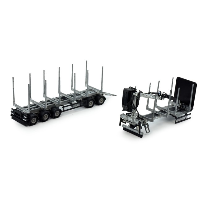 Tekno Parts 83175 Swedish Logging Transport Construction With Crane and Trailer Model Kit - Scale 1:50