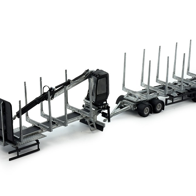 Tekno Parts 83175 Swedish Logging Transport Construction With Crane and Trailer Model Kit - Scale 1:50